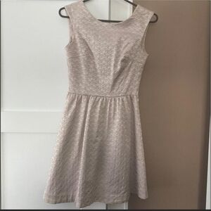 H&M Oyster Pink Shell Patterned Fit & Flare Dress